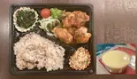 唐揚げ弁当プリンつき（おばんざいや早乙女 銀座本店）
