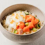 C3|山かけサーモン丼 Grated yam and Salmon bowl(醤油をかけない海鮮丼 うみさち 三田店)