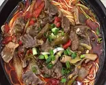 泡椒鸡杂米线  鶏もつライスヌードル（湘味食府）