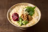 【疲労回復】梅納豆とほぐし鶏のふんわりたまご粥 Plum Natto ＆ Chicken Egg Porridge（【胃腸回復＆健康】お粥定食 いこい亭 幡ヶ谷店）