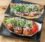 ねぎ明太マヨたこ焼き・ねぎ明太マヨイカ焼き（【大阪名物 揚げたこ焼き・イカ焼き】粉もん屋 清水店）