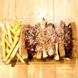 ● 特大！おろし醤油の和風ロースカツ(250g！！！)サンド・ポテトセット（カツサンドのお店 キッチン88）