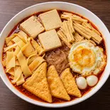 (20) お豆腐とたまごのやさしい味わいセット(豆香蛋意温柔套餐)（にゃんこ麻辣烫住吉店 七福煎餅）