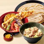 【満腹久セット】塩肉つけ汁うどん・穴子天丼（久兵衛屋 みずほ台店）
