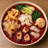 (12) たこと海老餃子のぷりぷりセット(章鱼虾饺鲜弹套餐)（にゃんこ麻辣烫住吉店 七福煎餅）