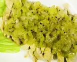 蒸し鶏のねぎソースかけ（中華料理 点心楼台北博多駅南店）