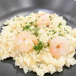 エビとマッシュルームのピラフ（バスタカフェ）