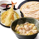 塩肉つけ汁うどん 天ぷら盛り（3種）セット（久兵衛屋 南与野店）