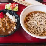 ミニカレーセット(soba and small curry rice bowl)（蕎麦 絃）
