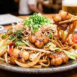 もつ焼きそば（鶏暖戯）