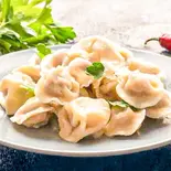 ニラ黒豚水餃子(韭菜黑猪水饺子)10個（名品お粥）