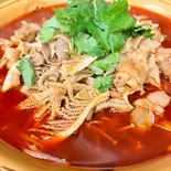 草原肥牛千层肚 (草原牛バラ肉とハチノス)（蜀道山四川料理高田馬場店）
