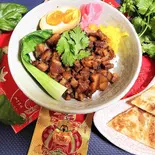 S 2. 台湾 ルーロー飯 + ねぎ焼 (2切れ) セット 魯肉飯套餐(アジアの小さな食卓 祐祐 chelin.1688)