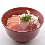 まぐろ＆サーモン丼（揚げ物と丼の上成）