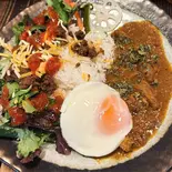 スパイスカリー＆タコライスあいがけ(ジャスミンライス付き)（スタンドココペリ (CAFE＆BAR Thunderbird)）