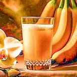タンパク質上等！ミルクバナナジュース バナナ増し Banana milk（ChuuChuuフルーツ盛り盛りアサイーボウル Fruit-packed Acai Bowl 山王店）