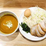特製カレーつけうどん(薬味ネギ、ほうれん草、白髪ネギ、豚肉4枚、味玉)(熟成カレーうどん 咖哩庵)