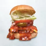 ホットチリチーズバーガーポテトセット（淡路島バーガー高円寺店）