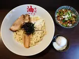 絶品チャ飯セット(油そば+チャーシュー飯+半熟卵)（油そば一二三 福岡天神大名店）