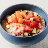 W3|豪華五色丼(三色丼+いくらかに)Salmon and Tuna and Minced tuna bowl with Salmon roe and Crab(醤油をかけない海鮮丼 うみさち 三田店)