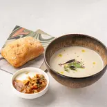 【ヘルシーライトセット】スープ+オリーブオイルパン+グラノーラ Soup, Olive oil Bread & Granola Set(RAW SOUP 学芸大学)