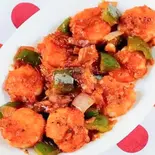 エビチリ Shrimp chili(インド料理 ジャナキ 秦町店)
