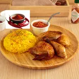 超お得なレッドチリペッパーローストチキンスペシャルセット【レッドチリチキン4ピース、ライス、サルサソース】（【油不使用のローストチキン】JOY ROASTER(ジョイロースター)）