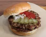 F-1162】ダブルハンバーガーDouble Regular burger（ハンバーグ＆バーガー TERU 博多駅前通り店）