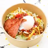 温玉スパムタコライス Original Taco-rice with Poached egg&Spam(しまんちゅパーラーのタコライス 本店)