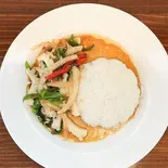 5.イカのガパオライス Squid thai basil rice（タイ国料理ベンジャロン）