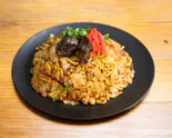 自家製牛すじ入りキムチそばメシ(お好み焼き 小川屋)
