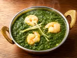 ほうれん草シュリンプカレー Sag Shrimp Curry（インド料理 ハリパリワール西天満店）