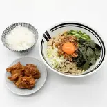 まぜそばセットB(まぜそばと唐揚げとライス)(油そば・まぜそば ロマン布施店)