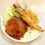 大海老フライ＆ハンバーグセット（大阪ハンバーグ）