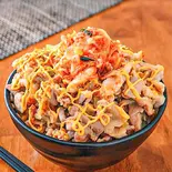 キムチーズオニオンガーリック焼き豚丼肉大盛 (お肉400g)（激盛り豚丼 メガトン 江古田店）