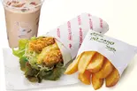 オリーブチキンラップサラダ(ハニーマスタードソース) ドリンクポテトセット（bb.qオリーブチキンカフェ JR天満駅前店）