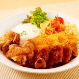 チキンカツセット&唐揚げ 【深夜】(ハンバーグとチキンカツレツ 駒込 八番館)