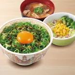 ねぎ玉牛丼とん汁サラダセット（すき家 中村黄金通店）