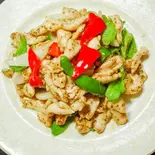 鶏肉の黒胡椒ソース炒め(黑椒鸡片)（東京穆斯林飯店 ムスリム飯店）