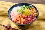 【おすすめ】3種海鮮ねば丼(ねぎとろ、まぐろ、サーモン) Three Seafood Neba-Don（玄米＆腸活 健康ごはん お玄さんのねばとろ丼 川崎店）
