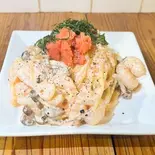 明太子クリームパスタ（中洲バーガー(中洲ホルモンセンター)）