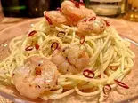 【電子レンジ必須】海老のペペロンチーノ（ビストロニシイケ）