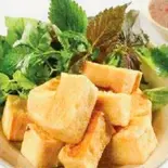 ĐẬU PHỤ CHẤM MẮM TÔM 豆腐のエビ味噌のつけビーフン（ベトナム料理BIEN XANH QUAN）