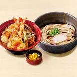 【満腹久セット】ぶっかけうどん・上月見天丼（久兵衛屋 みずほ台店）