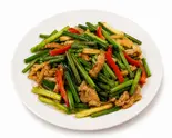 肉とニンニクの芽炒め(中国家庭料理 再会楼)