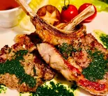 ラム肉骨付ロースの煎り焼き 台湾風特製ソース(台湾複合料理居酒屋 雅庄)