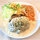 チーズフォンデュソースハンバーグ定食（洋食 夢たまご）