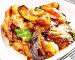 牡蠣と茄子炒め（中華料理 梦園）