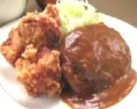 デミグラハンバーグと唐揚げ定食（ごはん家田島）