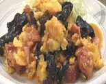 若鶏と玉子ときくらげのちょい辛炒め定食（ごはん家田島）